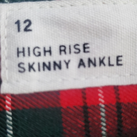 Plaid High Rise Skinny Ankle Pants by GAP NWOT holiday sz12 - Picture 8 of 8